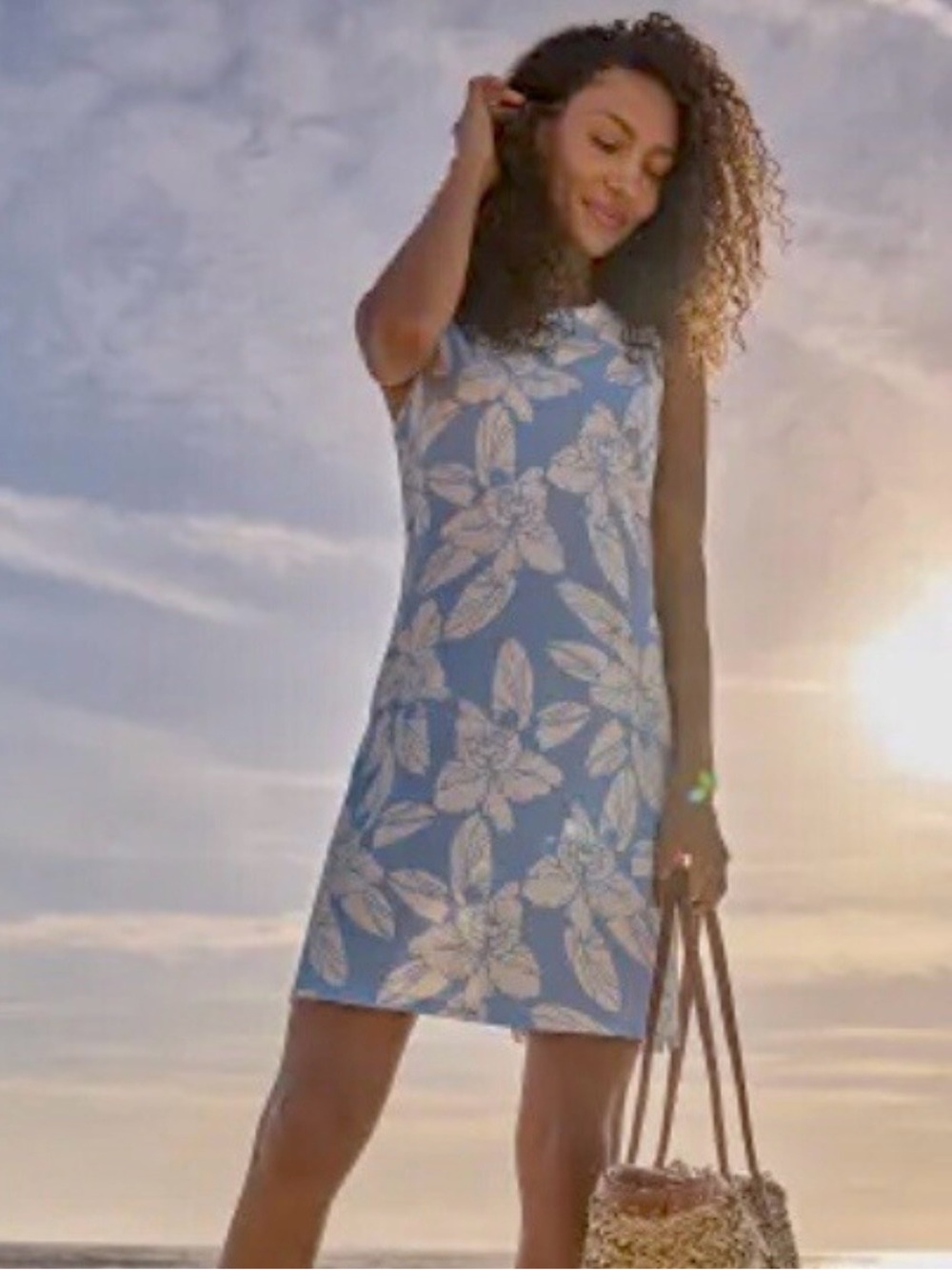 Natural Reflections Sleeveless Floral Everyday Knit Dress